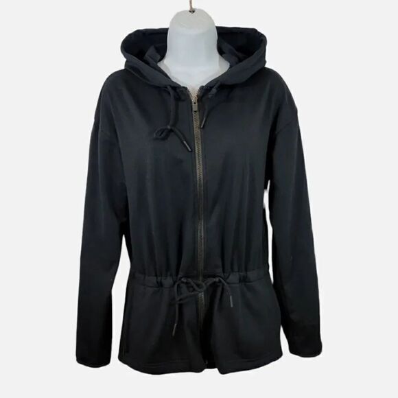 Fabletics Siena Workout Cinch Waist Fleece Jacket in Black Size XXS - Picture 3 of 12
